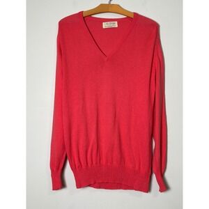 McGeorge Of Dumfries Preppy Cotton V-Neck Sweater Mens 42 L Scotland Grandpa